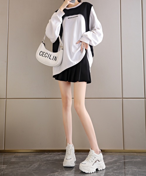 Lace Ladies(レースレディース)の「配色 ライン メッシュ 厚底 レースアップ スニーカー(スニーカー・レディース・アイボリー/ホワイト・ 25/23.5/24.5/23/22.5/24)」の7枚目の写真