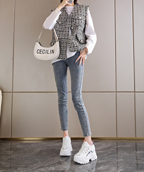 Lace Ladies(レースレディース)の「配色 ライン メッシュ 厚底 レースアップ スニーカー(スニーカー・レディース・アイボリー/ホワイト・ 25/23.5/24.5/23/22.5/24)」の15枚目の写真