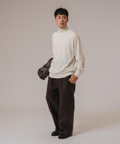 EDIFICE LA BOUCLE（エディフィスラブークル）の「LA BOUCLE(ラブークル) アンチピリング ハイネックニット（ニット/セーター・メンズ・グリーン/ブルー系その他/ボルドー/ブラウン/ブラック/アイボリー・2/3）」の8枚目の写真