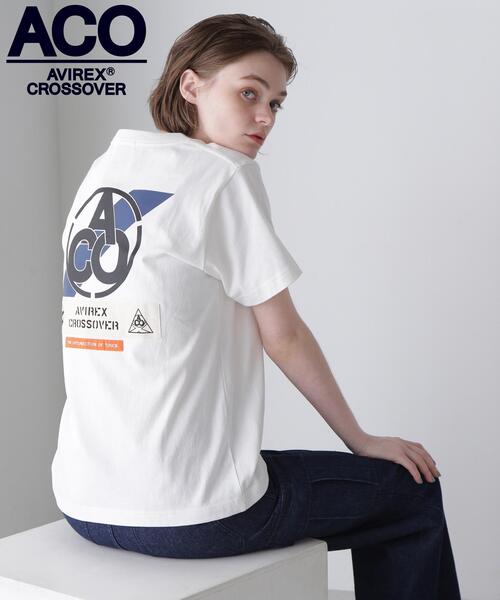 AVIREX（アヴィレックス）の「《CROSSOVER》PATCH T-SHIRT / クロスオーバー パッチ Tシャツ（Tシャツ/カットソー・レディース・チャコールグレー/ブラック/ホワイト・F）」の2枚目の写真