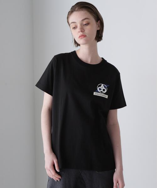 AVIREX（アヴィレックス）の「《CROSSOVER》PATCH T-SHIRT / クロスオーバー パッチ Tシャツ（Tシャツ/カットソー・レディース・チャコールグレー/ブラック/ホワイト・F）」の4枚目の写真