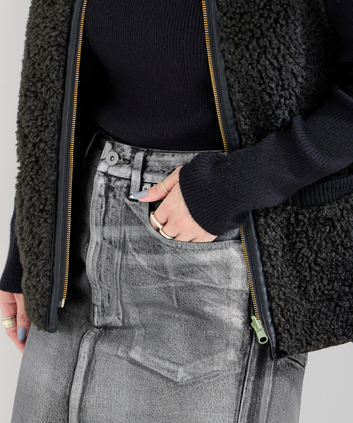 DU JOUR/デュ ジュール LEAN FOIL JEAN SKIRT（デニムスカート