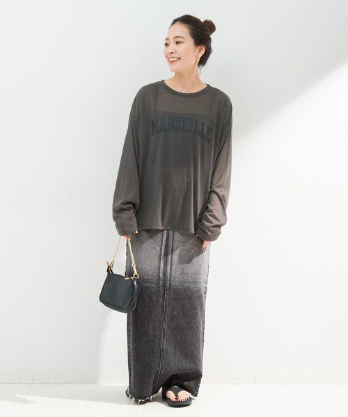 DU JOUR/デュ ジュール LEAN FOIL JEAN SKIRT（デニムスカート