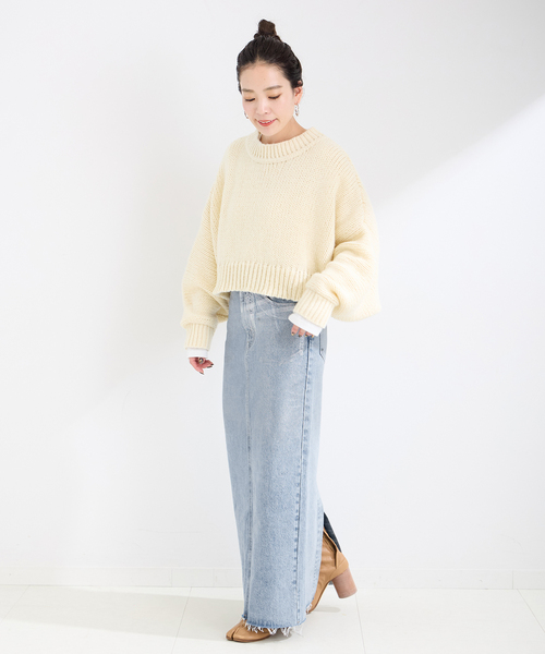 DU JOUR/デュ ジュール LEAN FOIL JEAN SKIRT（デニムスカート