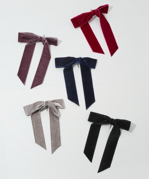 GOLDY（ゴールディ）の「ベロア ロング レングス リボン ヘアカフ（ヘアゴム・レディース・ブルー/ピンク/レッド/ブラック/ベージュ・FREE）」の11枚目の写真