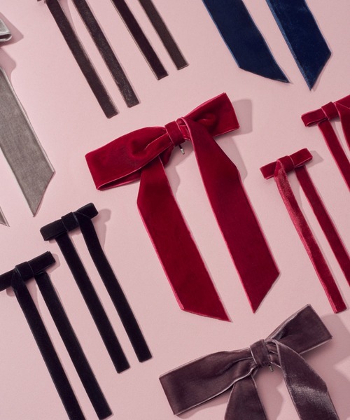 GOLDY（ゴールディ）の「ベロア ロング レングス リボン ヘアカフ（ヘアゴム・レディース・ブルー/ピンク/レッド/ブラック/ベージュ・FREE）」の12枚目の写真