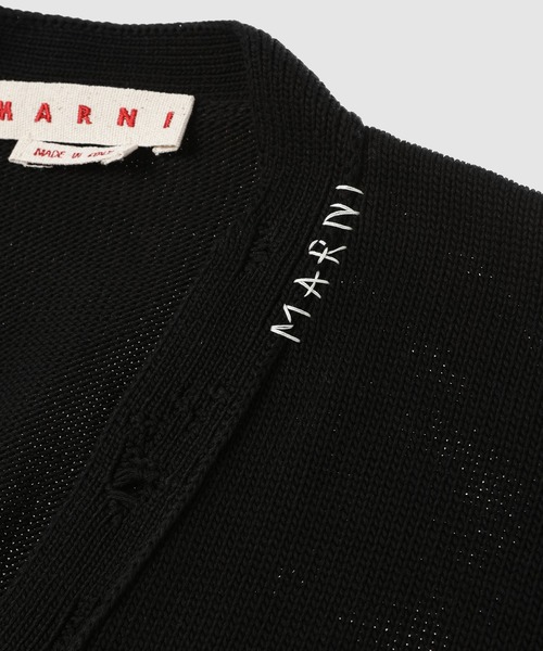MARNI（マルニ）の「Unfinished / コットンロングカーディガン（カーディガン/ボレロ・レディース・ホワイト/ブラック・38(M)/40(L)）」の4枚目の写真