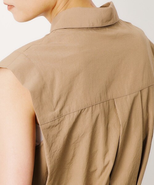 OPAQUE.CLIP（オペークドットクリップ）の「◆《美人百花掲載》フレンチスリーブシャツワンピース【洗濯機洗い可】（ワンピース・レディース・ブラック/ベージュ・38/40）」の17枚目の写真