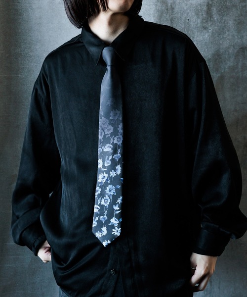 HARE（ハレ）の「フラワージャガードネクタイ(HARE)（ネクタイ・メンズ・ブラック系その他/ブルー系その他/パープル・FREE）」の2枚目の写真