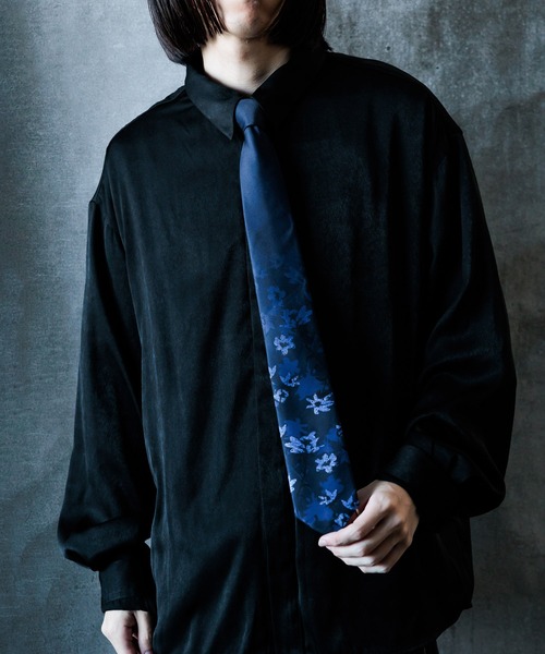 HARE（ハレ）の「フラワージャガードネクタイ(HARE)（ネクタイ・メンズ・ブラック系その他/ブルー系その他/パープル・FREE）」の3枚目の写真