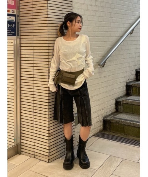 LAGUA GEM(ラグアジェム)の「WAIST FAUX レザーポーチ(ボディバッグ/ウエストポーチ・レディース・ブラック/カーキ・FREE)」の5枚目の写真