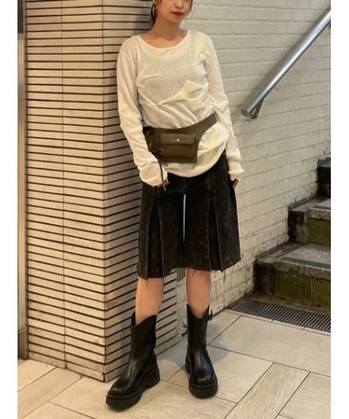 LAGUA GEM(ラグアジェム)の「WAIST FAUX レザーポーチ(ボディバッグ/ウエストポーチ・レディース・ブラック/カーキ・FREE)」の6枚目の写真