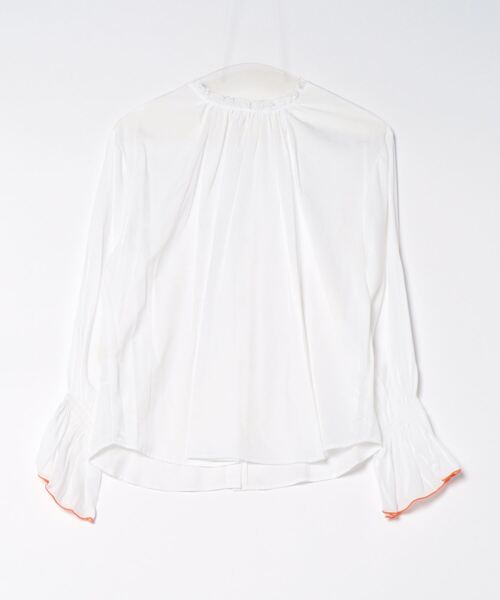 Q(キュー)の「キャンディースリーブブラウス(シャツ/ブラウス・レディース・ネイビー/ホワイト・MEDIUM)」の7枚目の写真