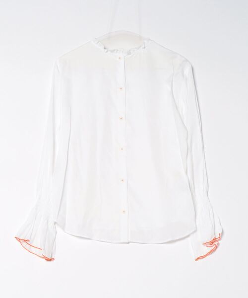 Q(キュー)の「キャンディースリーブブラウス(シャツ/ブラウス・レディース・ネイビー/ホワイト・MEDIUM)」の5枚目の写真