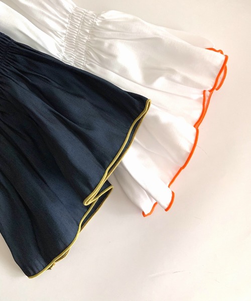 Q(キュー)の「キャンディースリーブブラウス(シャツ/ブラウス・レディース・ネイビー/ホワイト・MEDIUM)」の10枚目の写真