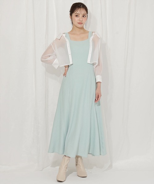 WILLSELECTION（ウィルセレクション）の「シアーブラウス×カットソーマーメイドワンピース（ワンピース・レディース・ミント/ブルー/ピンク/ブラック・FREE）」の3枚目の写真