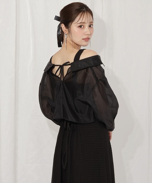 WILLSELECTION（ウィルセレクション）の「シアーブラウス×カットソーマーメイドワンピース（ワンピース・レディース・ミント/ブルー/ピンク/ブラック・FREE）」の6枚目の写真