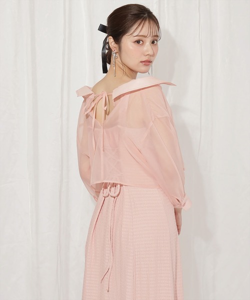 WILLSELECTION（ウィルセレクション）の「シアーブラウス×カットソーマーメイドワンピース（ワンピース・レディース・ミント/ブルー/ピンク/ブラック・FREE）」の20枚目の写真