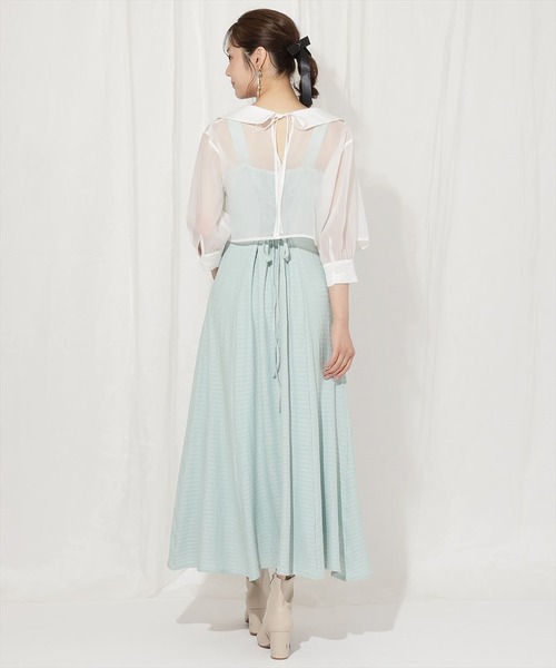 WILLSELECTION（ウィルセレクション）の「シアーブラウス×カットソーマーメイドワンピース（ワンピース・レディース・ミント/ブルー/ピンク/ブラック・FREE）」の16枚目の写真