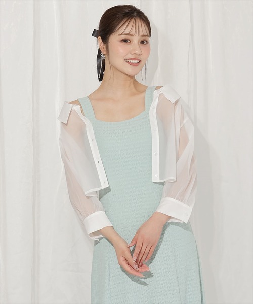 WILLSELECTION（ウィルセレクション）の「シアーブラウス×カットソーマーメイドワンピース（ワンピース・レディース・ミント/ブルー/ピンク/ブラック・FREE）」の15枚目の写真