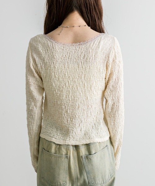 OLIVE des OLIVE（オリーブデオリーブ）の「レースロンティ（Tシャツ/カットソー・レディース・その他/アイボリー/ブラック系その他/ブラック・FREE）」の13枚目の写真