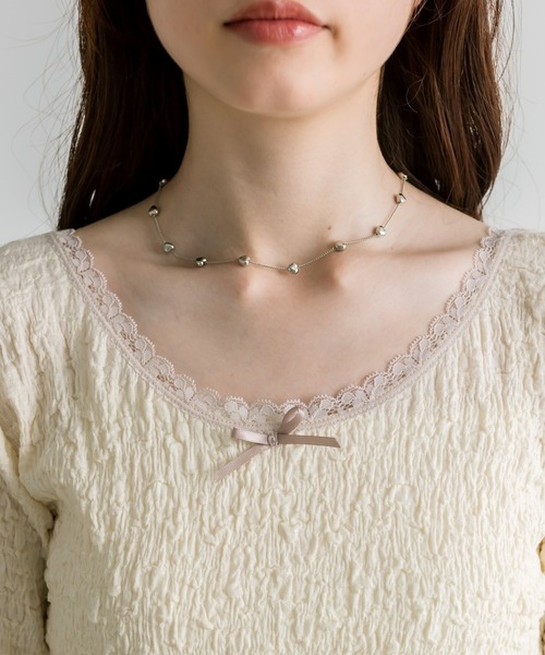 OLIVE des OLIVE（オリーブデオリーブ）の「レースロンティ（Tシャツ/カットソー・レディース・その他/アイボリー/ブラック系その他/ブラック・FREE）」の12枚目の写真