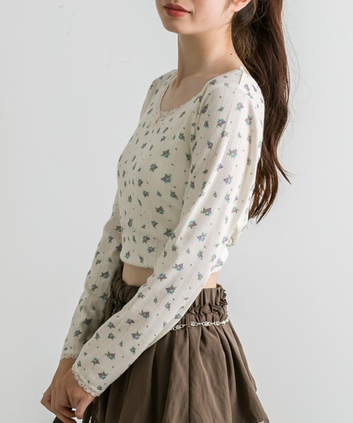 OLIVE des OLIVE（オリーブデオリーブ）の「レースロンティ（Tシャツ/カットソー・レディース・その他/アイボリー/ブラック系その他/ブラック・FREE）」の22枚目の写真