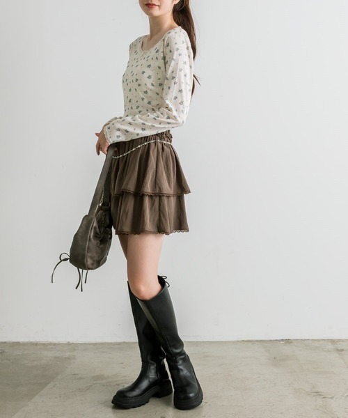 OLIVE des OLIVE（オリーブデオリーブ）の「レースロンティ（Tシャツ/カットソー・レディース・その他/アイボリー/ブラック系その他/ブラック・FREE）」の20枚目の写真