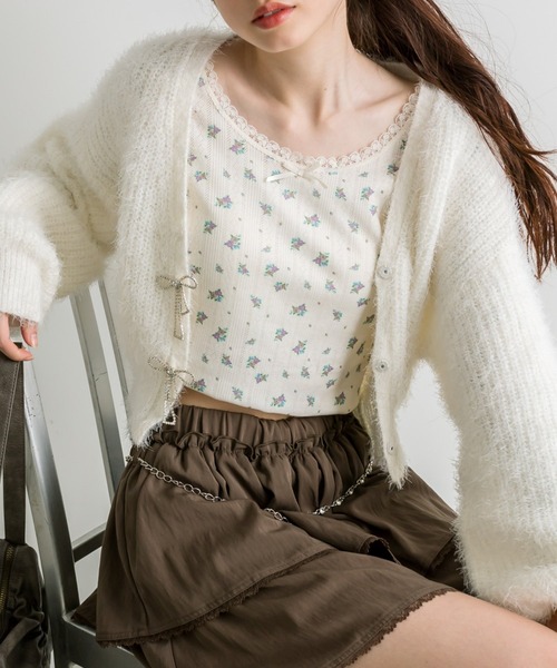 OLIVE des OLIVE（オリーブデオリーブ）の「レースロンティ（Tシャツ/カットソー・レディース・その他/アイボリー/ブラック系その他/ブラック・FREE）」の17枚目の写真