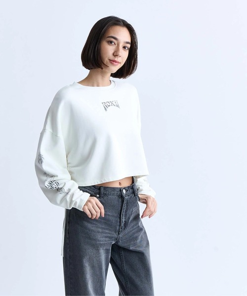 ROXY（ロキシー）の「OASIS FOUND/ロキシーショート丈スウェットトレーナー（スウェット・レディース・ホワイト/ブラック・MEDIUM/LARGE/SMALL）」の14枚目の写真