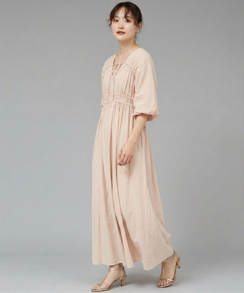 qualite scape（カリテ スケープ）の「ウェストギャザーワンピース/春服/夏服/ドレス（ワンピース・レディース・ブルー/ブラック/ベージュ・36/38）」の16枚目の写真