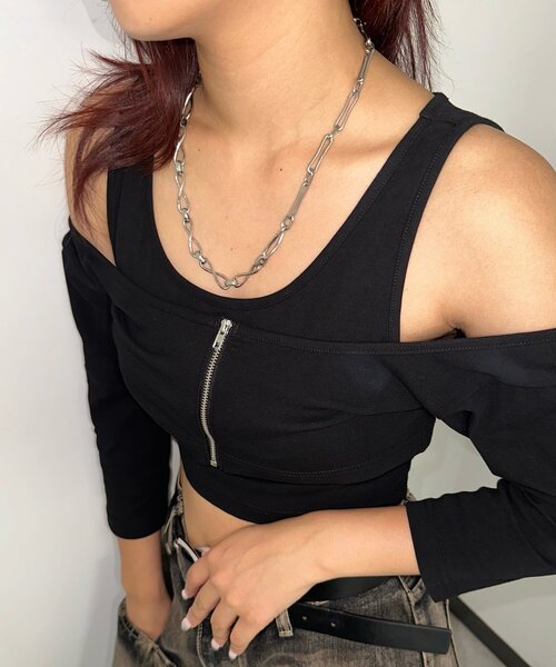 WHO'S WHO gallery（フーズフーギャラリー）の「ニュアンスチェーンネックレス（ネックレス・レディース・ゴールド/シルバー・FREE）」の2枚目の写真