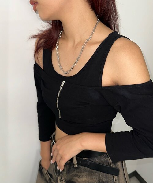 WHO'S WHO gallery（フーズフーギャラリー）の「ニュアンスチェーンネックレス（ネックレス・レディース・ゴールド/シルバー・FREE）」の3枚目の写真