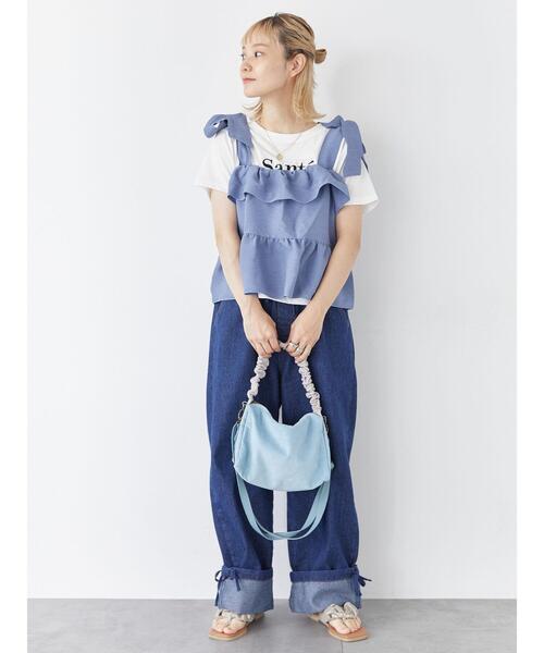 ehka sopo（エヘカソポ）の「くしゅくしゅコーデュロイバッグ（ハンドバッグ・レディース・ベージュ/サックスブルー/ブラウン・F）」の4枚目の写真