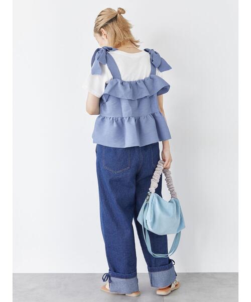 ehka sopo（エヘカソポ）の「くしゅくしゅコーデュロイバッグ（ハンドバッグ・レディース・ベージュ/サックスブルー/ブラウン・F）」の6枚目の写真