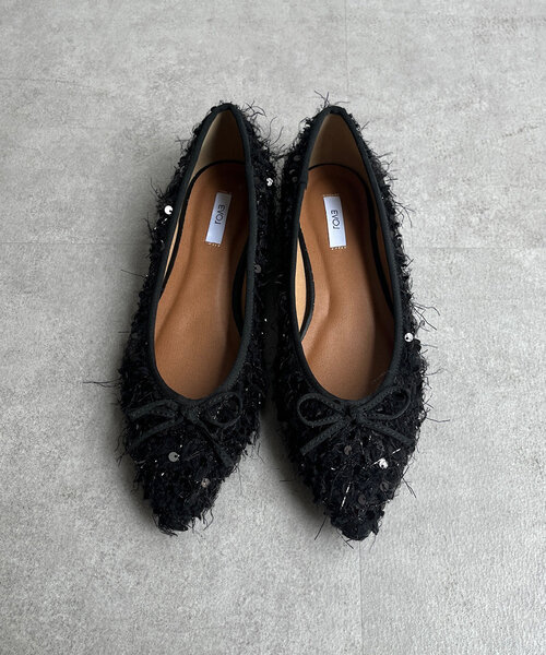 DouDou(ドゥドゥ)の「ポインテッドバレエシューズ(パンプス・レディース・ブラック/シルバー・23.5cm/23cm/24.5cm/24cm)」の15枚目の写真