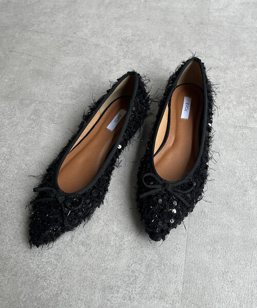 DouDou(ドゥドゥ)の「ポインテッドバレエシューズ(パンプス・レディース・ブラック/シルバー・23.5cm/23cm/24.5cm/24cm)」の5枚目の写真