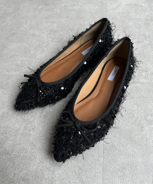 DouDou(ドゥドゥ)の「ポインテッドバレエシューズ(パンプス・レディース・ブラック/シルバー・23.5cm/23cm/24.5cm/24cm)」の8枚目の写真