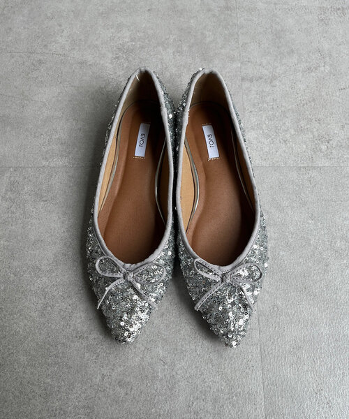 DouDou(ドゥドゥ)の「ポインテッドバレエシューズ(パンプス・レディース・ブラック/シルバー・23.5cm/23cm/24.5cm/24cm)」の11枚目の写真