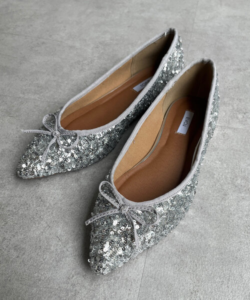 DouDou(ドゥドゥ)の「ポインテッドバレエシューズ(パンプス・レディース・ブラック/シルバー・23.5cm/23cm/24.5cm/24cm)」の14枚目の写真