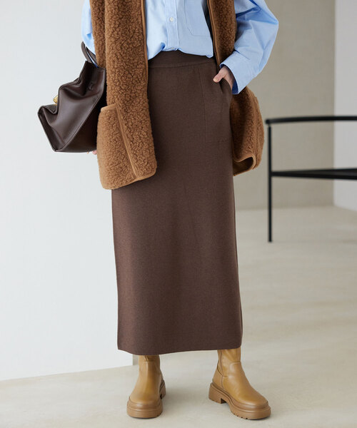 セール】ウォッシャブルスムース ニットスカート（スカート）｜SLOBE  