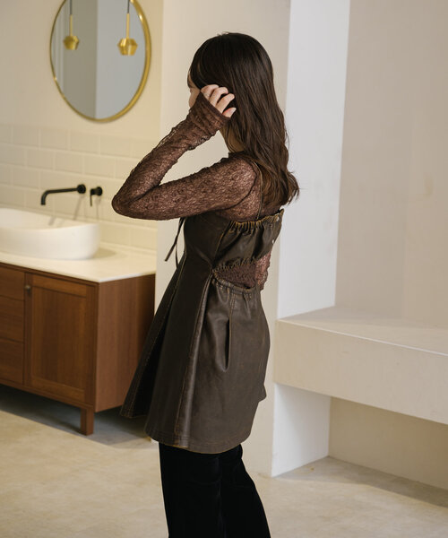 Kastane（カスタネ）の「*カットランダムレースインナー（Tシャツ/カットソー・レディース・アイボリー/ブラック/ブルー/オレンジ/ブラウン・FREE）」の11枚目の写真