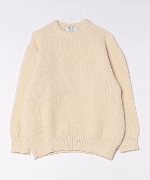 Kerrywoollenmills(ケリーウーレンミルズ)の「Kerry Woollen Mills KW-0040 MOSS STITCH CREW NECK SWEATER RELAX(ニット/セーター・メンズ・アイボリー/ネイビー/オートミール・38/36)」の2枚目の写真