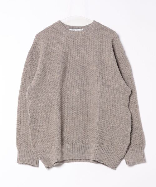 Kerrywoollenmills(ケリーウーレンミルズ)の「Kerry Woollen Mills KW-0040 MOSS STITCH CREW NECK SWEATER RELAX(ニット/セーター・メンズ・アイボリー/ネイビー/オートミール・38/36)」の1枚目の写真