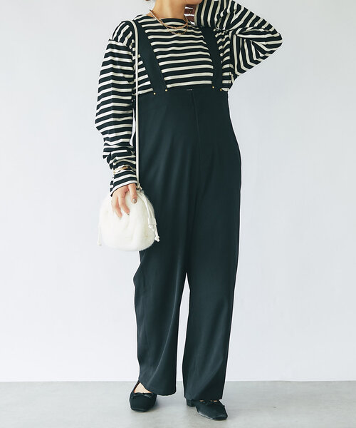 un dix cors（アンディコール）の「ツイルサロペット（サロペット/オーバーオール・レディース・ブラック/ブラウン・FREE）」の21枚目の写真