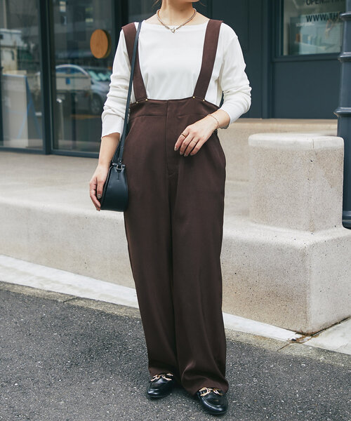 un dix cors（アンディコール）の「ツイルサロペット（サロペット/オーバーオール・レディース・ブラック/ブラウン・FREE）」の3枚目の写真