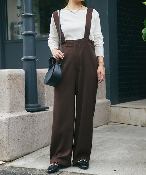 un dix cors（アンディコール）の「ツイルサロペット（サロペット/オーバーオール・レディース・ブラック/ブラウン・FREE）」の4枚目の写真