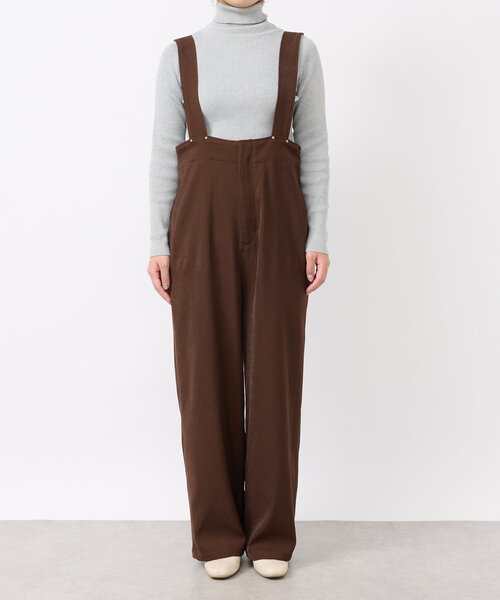 un dix cors（アンディコール）の「ツイルサロペット（サロペット/オーバーオール・レディース・ブラック/ブラウン・FREE）」の5枚目の写真