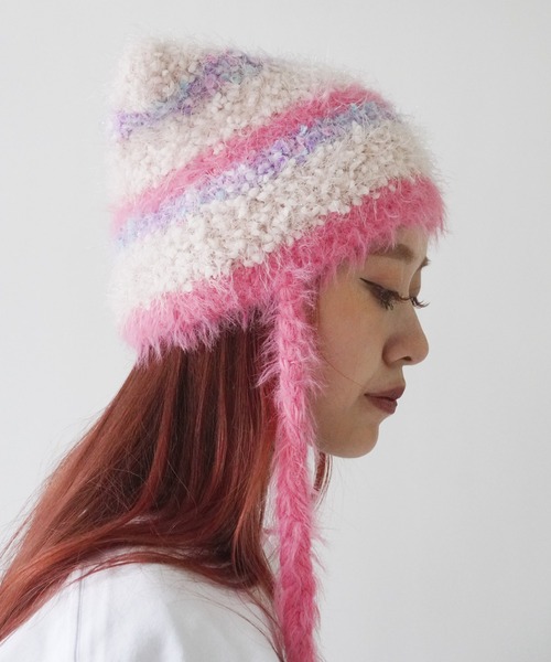 antique andico / アンティーク アンディコ 】 シャギー ボーダー 猫耳