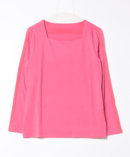 aunt lily（アントリリー）の「レーヨン混ストレッチ スクエアネック ロングスリーブプルオーバー ベーシック 着回し ロングシーズン（Tシャツ/カットソー・レディース・ブラック/イエロー/グレー/ブルー/ピンク・S/M/L/LL/3L）」の13枚目の写真